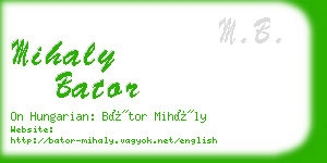 mihaly bator business card